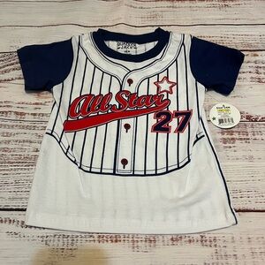 Kids All Star Faux Baseball Shirt - White and Blue size 24m